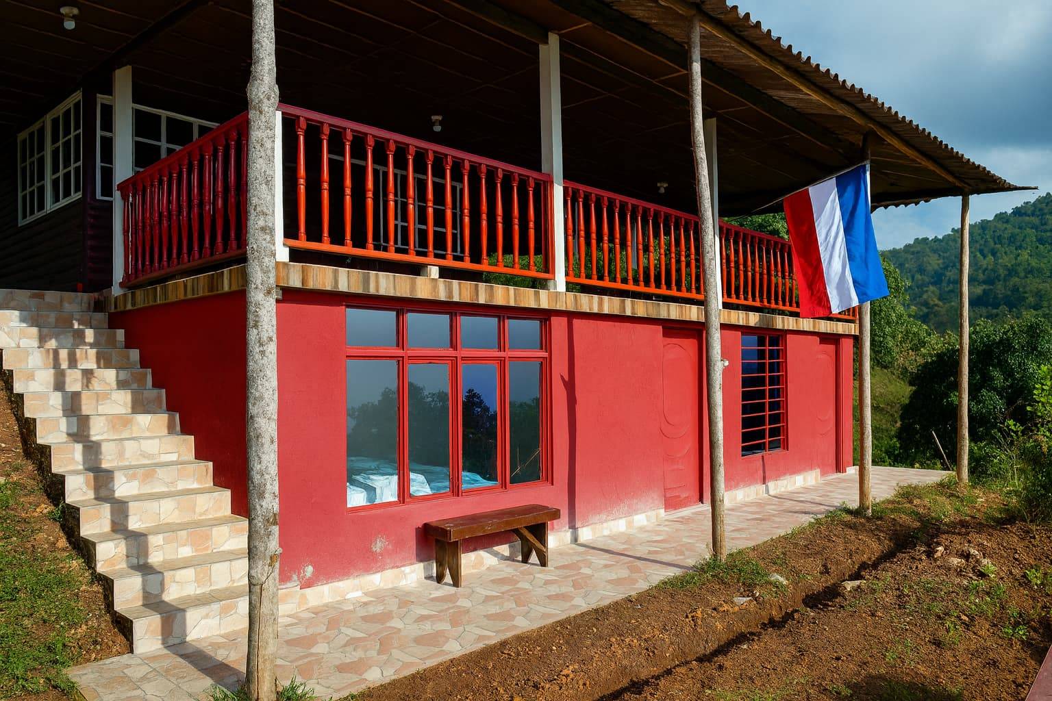 Casa campestre La Mansion -- terraza panoramica finca Cali Villacarmelo